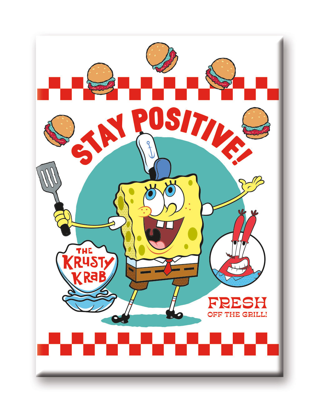 SpongeBob SquarePants - Stay Positive Flat Magnet (2.5" x 3.5") – 6 PC PPK