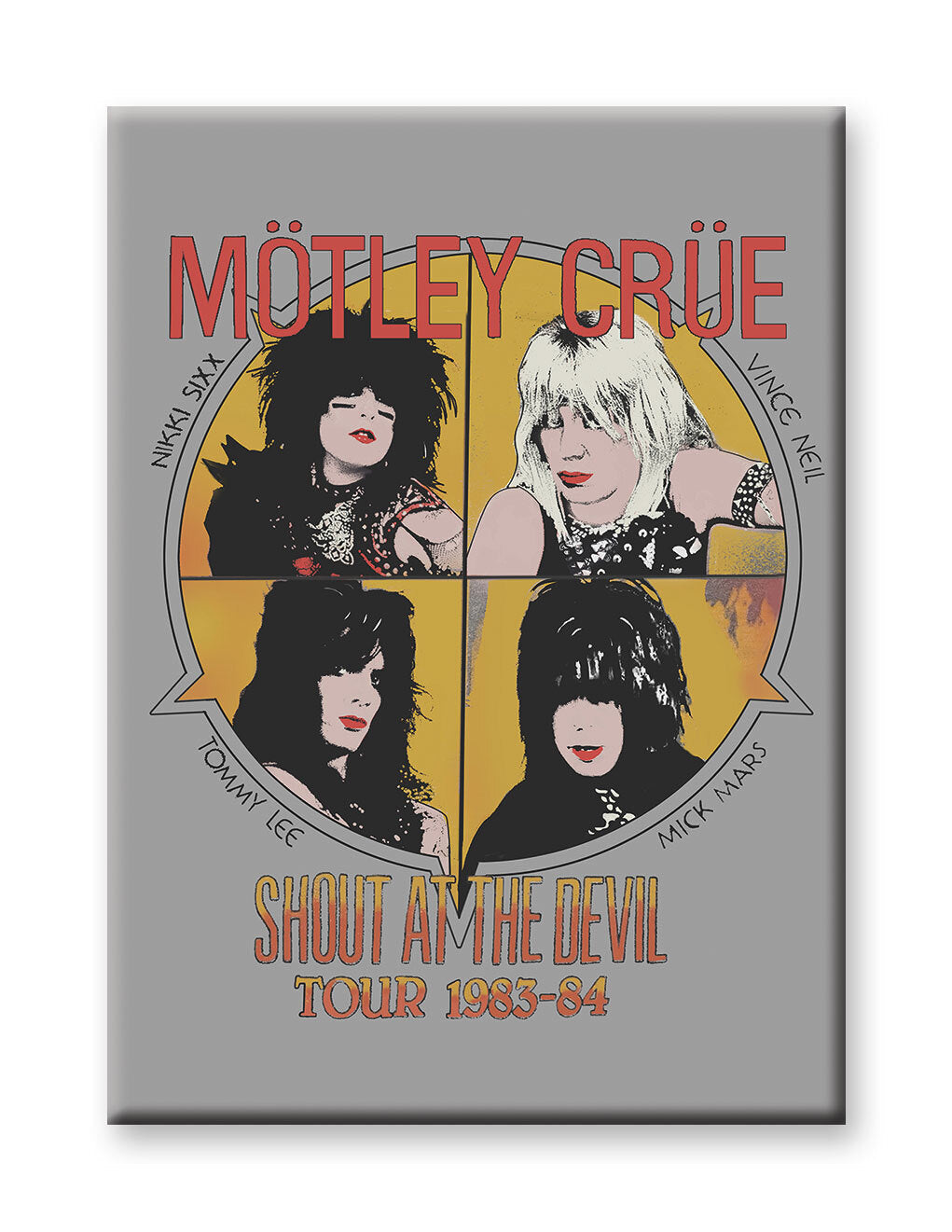 Motley Crue - Tour 1983 Flat Magnet (2.5" x 3.5") – 6 PC PPK
