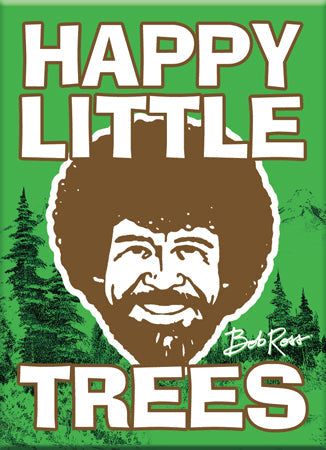 Bob Ross - Happy Little Trees Flat Magnet (2.5" x 3.5") – 6 PC PPK