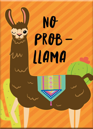 Llama - No Porbllama Flat Magnet (2.5" x 3.5") – 6 PC PPK