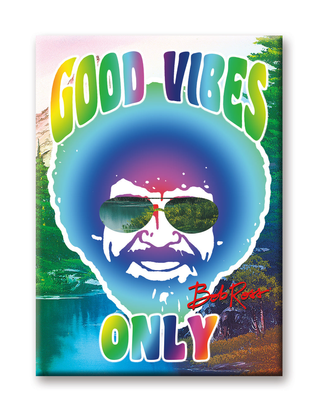 Bob Ross - Good Vibes Flat Magnet (2.5" x 3.5") – 6 PC PPK