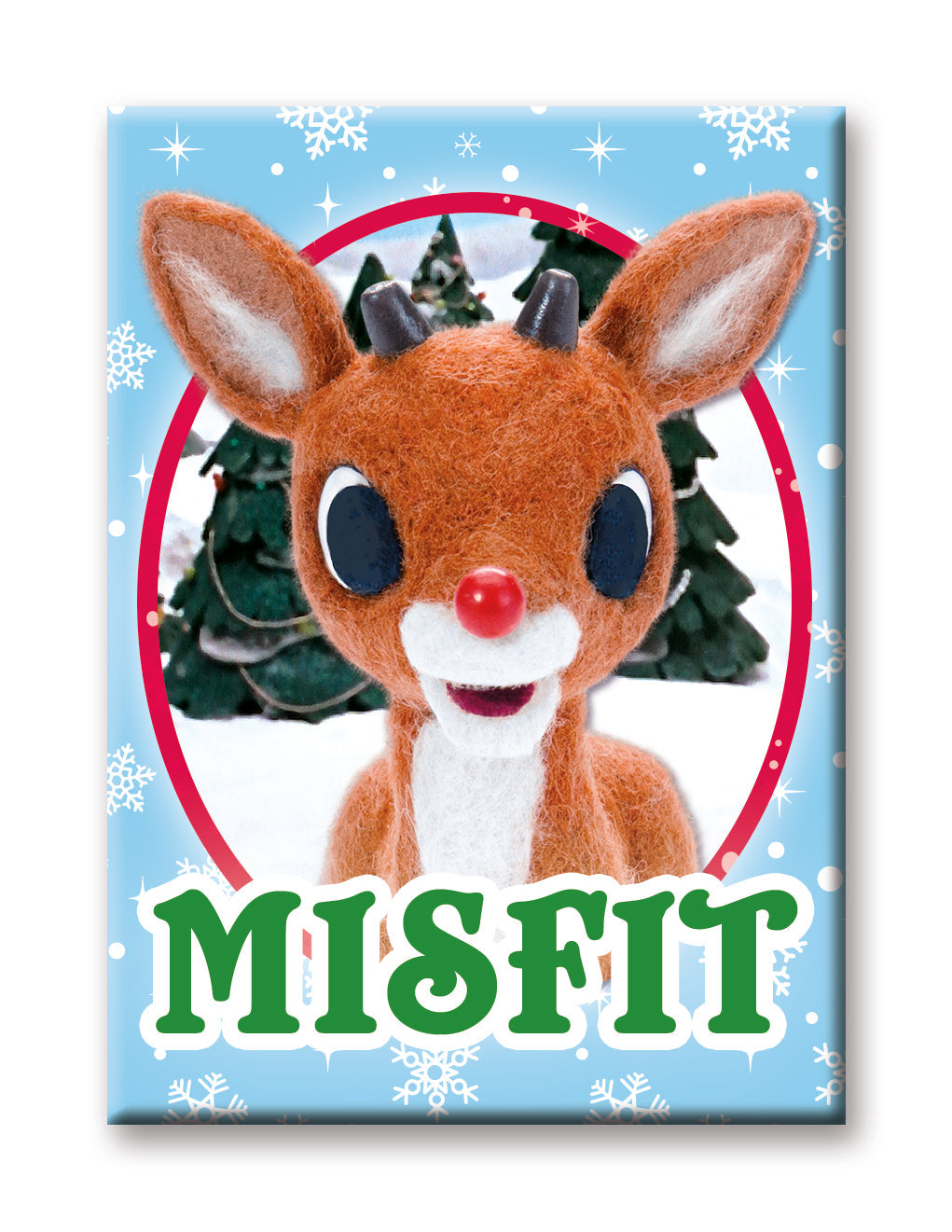 Rudolph - Misfit Deer Flat Magnet (2.5" x 3.5") – 6 PC PPK