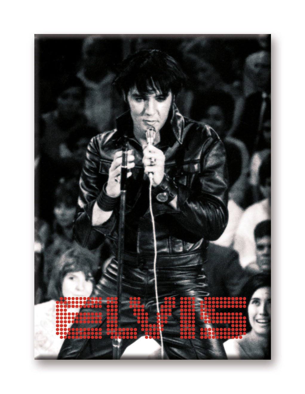 Elvis Presley - Black & White Leather Flat Magnet (2.5" x 3.5") – 6 PC PPK
