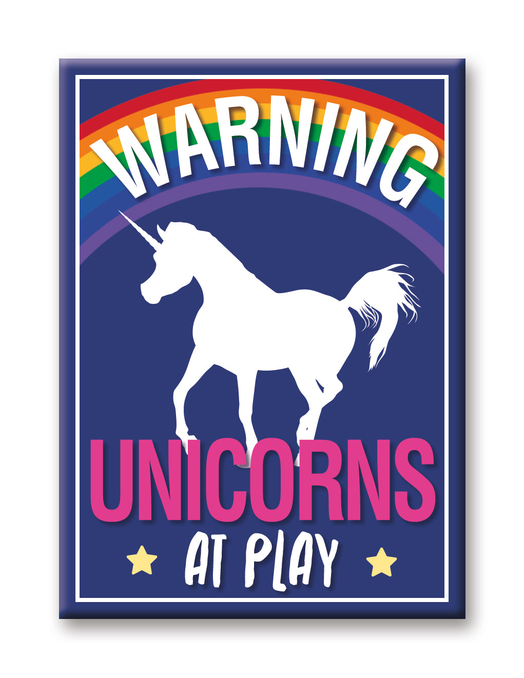 Unicorns - Warning Flat Magnet (2.5" x 3.5") – 6 PC PPK