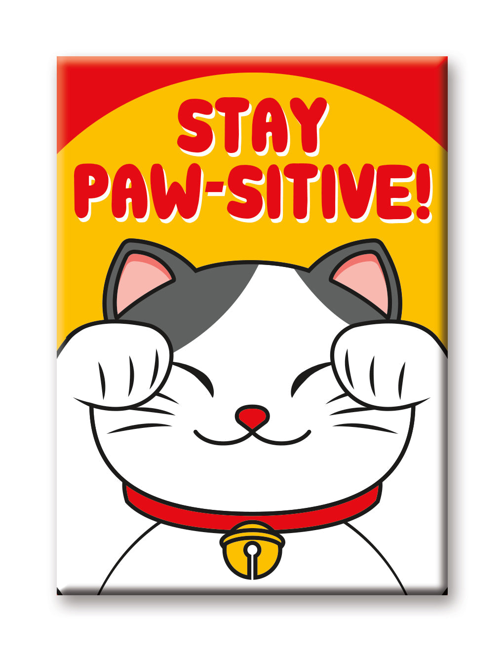 Lucky Cat - Pawsitive Flat Magnet (2.5" x 3.5") – 6 PC PPK