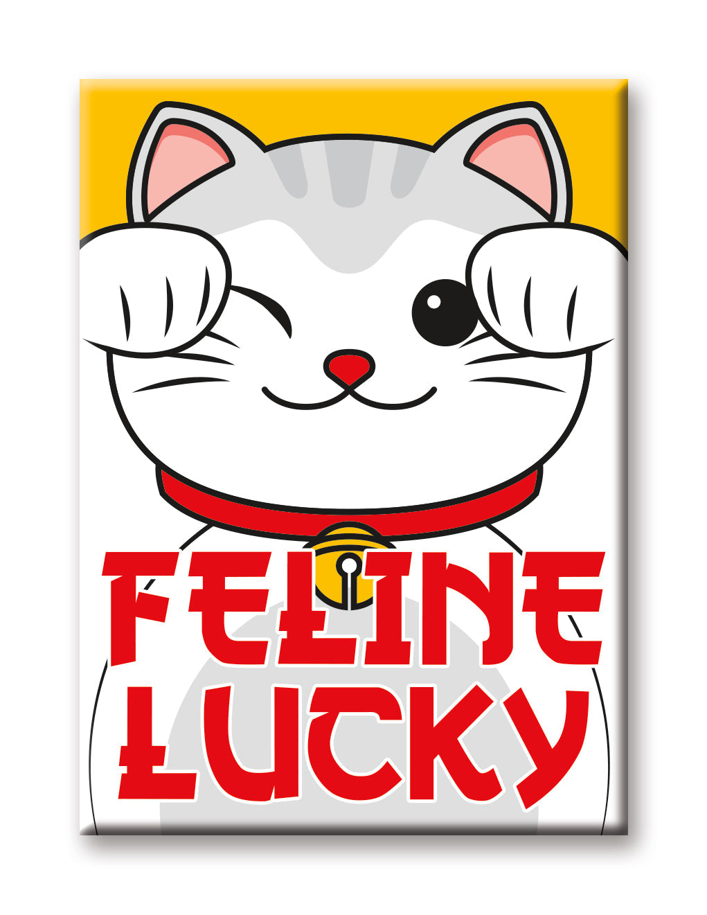 Lucky Cat - Feline Flat Magnet (2.5" x 3.5") – 6 PC PPK