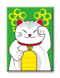Thumbnail for Lucky Cat - Green Cat Flat Magnet (2.5