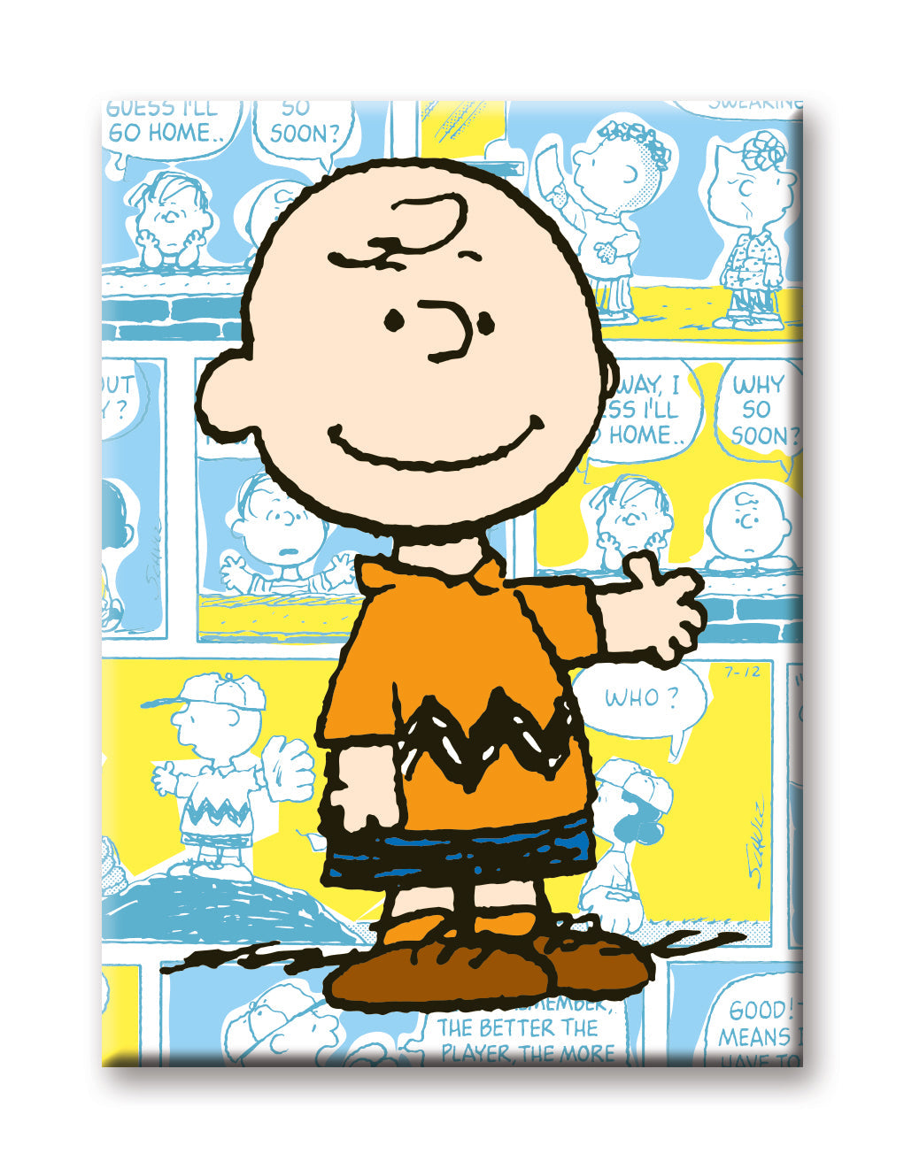 Peanuts - Charlie Comic Flat Magnet (2.5" x 3.5") – 6 PC PPK