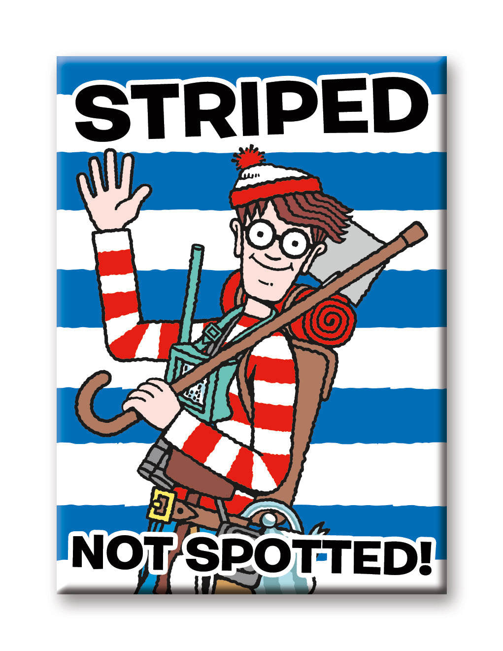 Where's Waldo? - Striped Flat Magnet (2.5" x 3.5") – 6 PC PPK