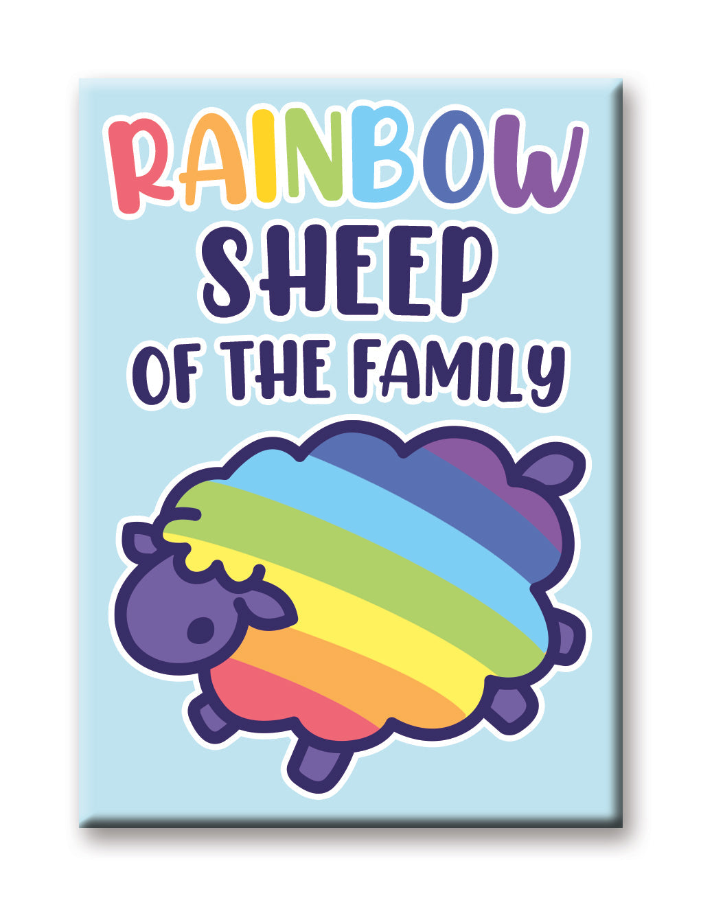 Pride - Rainbow Sheep Flat Magnet (2.5" x 3.5") – 6 PC PPK