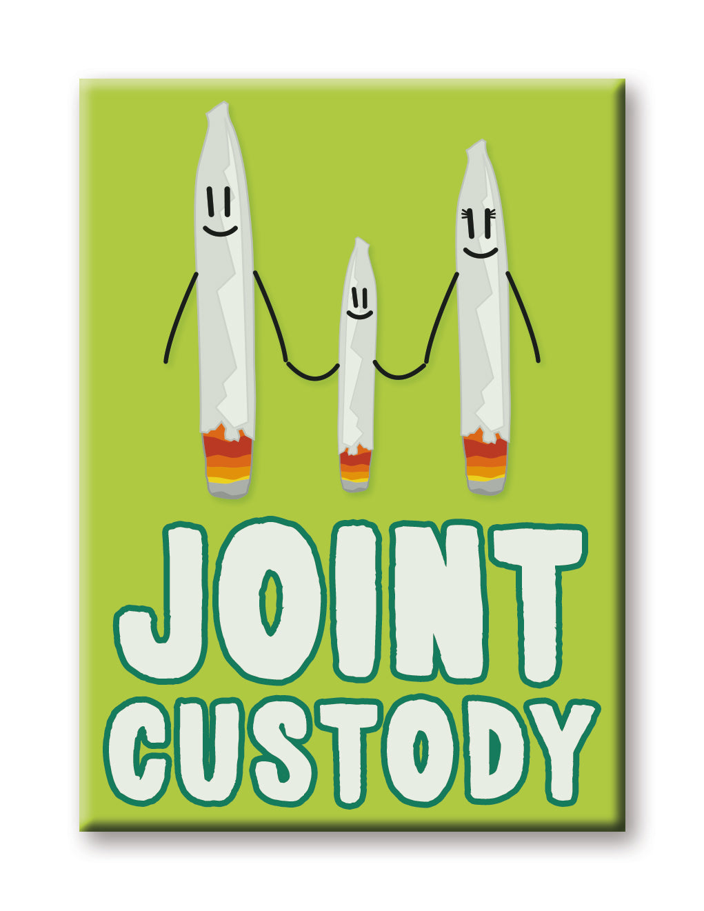 Weed - Joint Custody Flat Magnet (2.5" x 3.5") – 6 PC PPK
