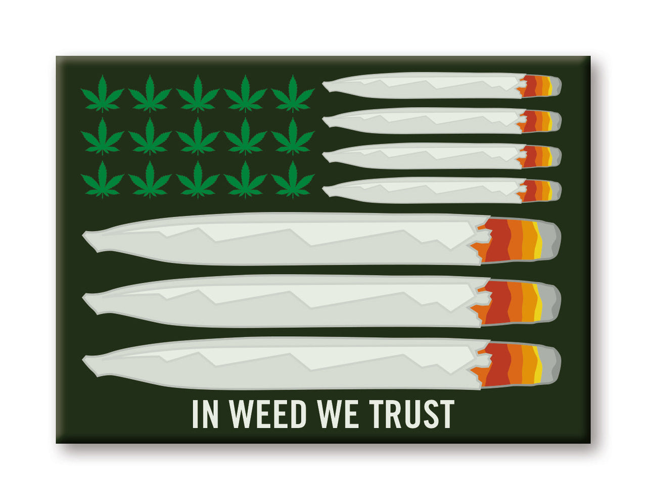 Weed - In Weed We Trust Flat Magnet (2.5" x 3.5") – 6 PC PPK