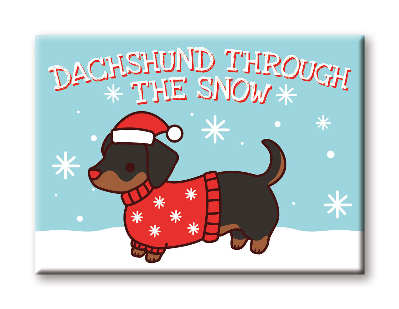 Christmas - Dachshund Flat Magnet (2.5" x 3.5") – 6 PC PPK