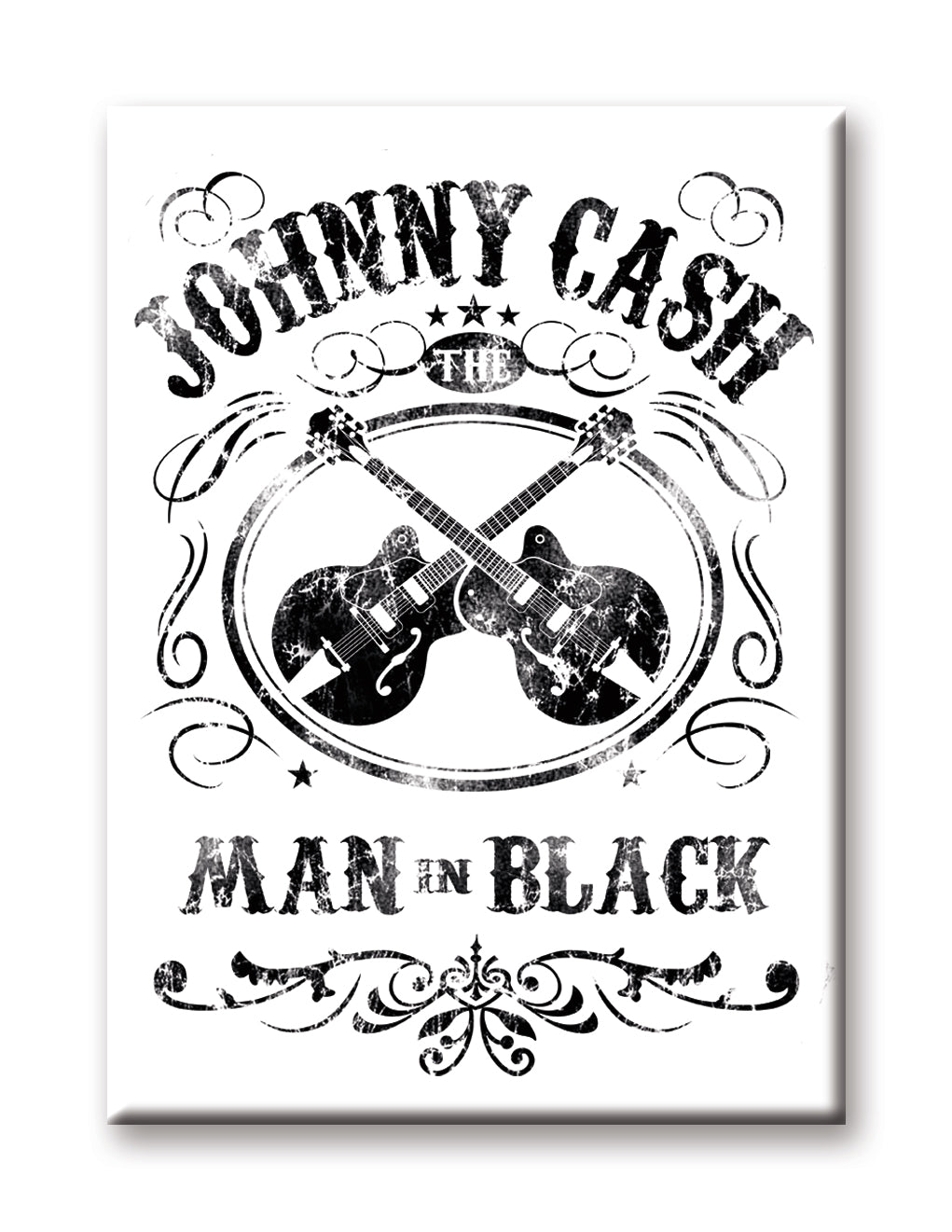 Johnny Cash - MIB White Flat Magnet (2.5" x 3.5") – 6 PC PPK