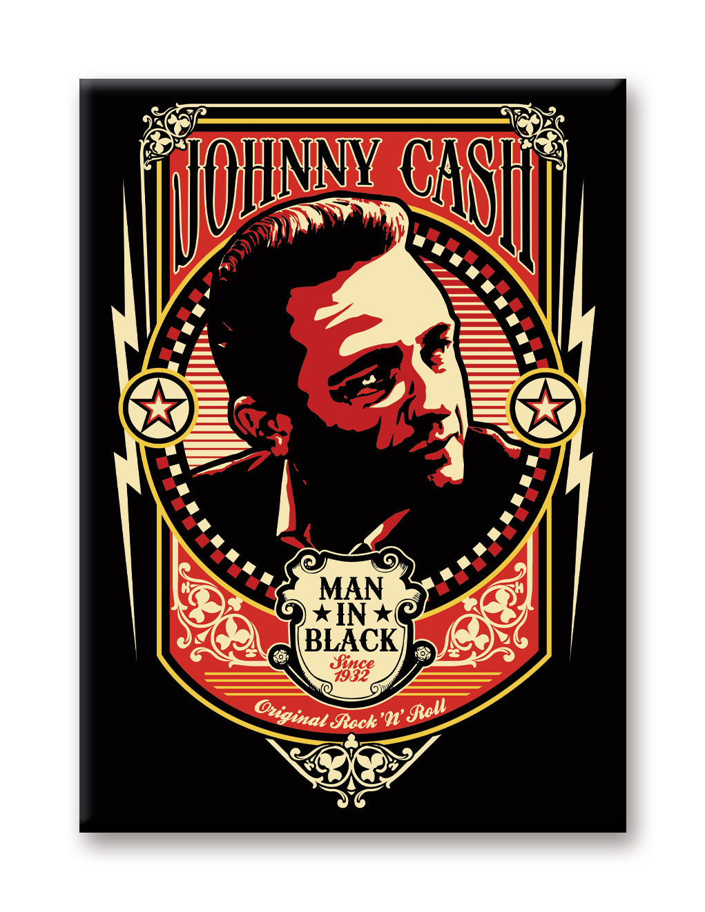 Johnny Cash - Original Flat Magnet (2.5" x 3.5") – 6 PC PPK