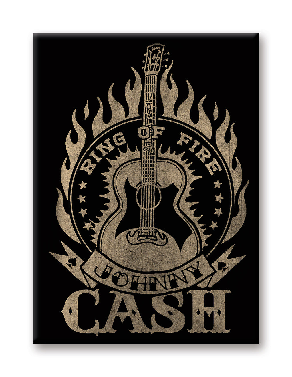 Johnny Cash - Ring of Fire Flat Magnet (2.5" x 3.5") – 6 PC PPK