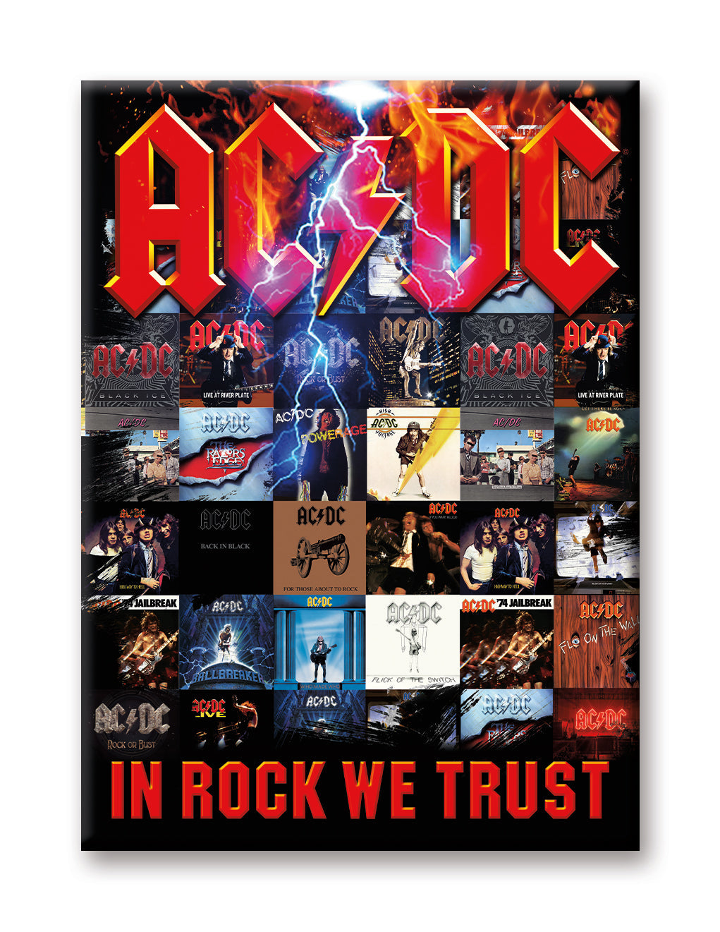 AC/DC - In Rock We Trust Flat Magnet (2.5" x 3.5") – 6 PC PPK