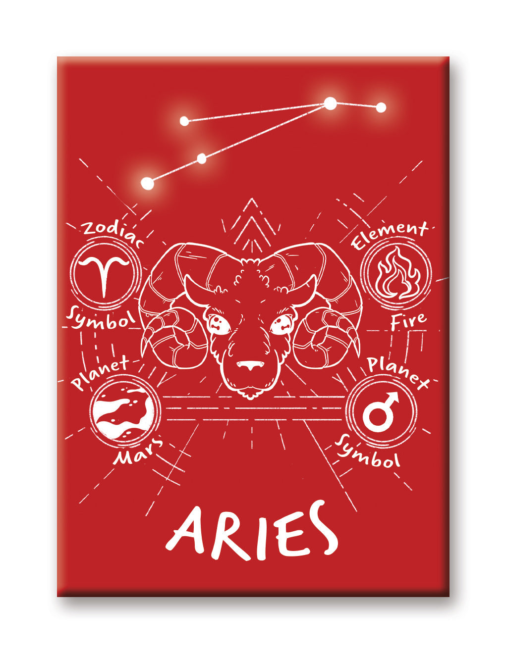 Horoscope - Aries Flat Magnet (2.5" x 3.5") – 6 PC PPK