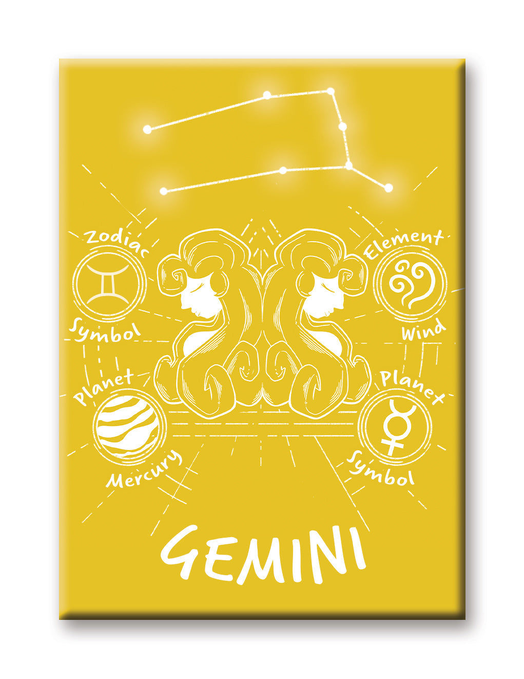 Horoscope - Gemini Flat Magnet (2.5" x 3.5") – 6 PC PPK