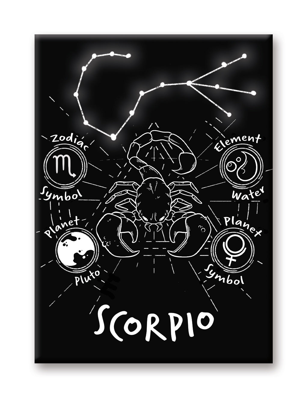 Horoscope - Scorpio Flat Magnet (2.5" x 3.5") – 6 PC PPK