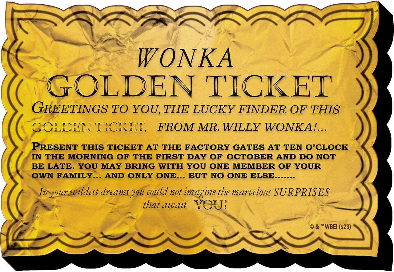 Willy Wonka Golden Ticket Funky Chunky Magnet – 3 PC PPK