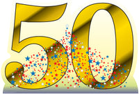 Thumbnail for Life-size Gold Number 50 Cardboard Cutout