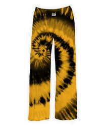 Thumbnail for BRIEF INSANITY Black and Gold Tie-Dye Pajama Pants