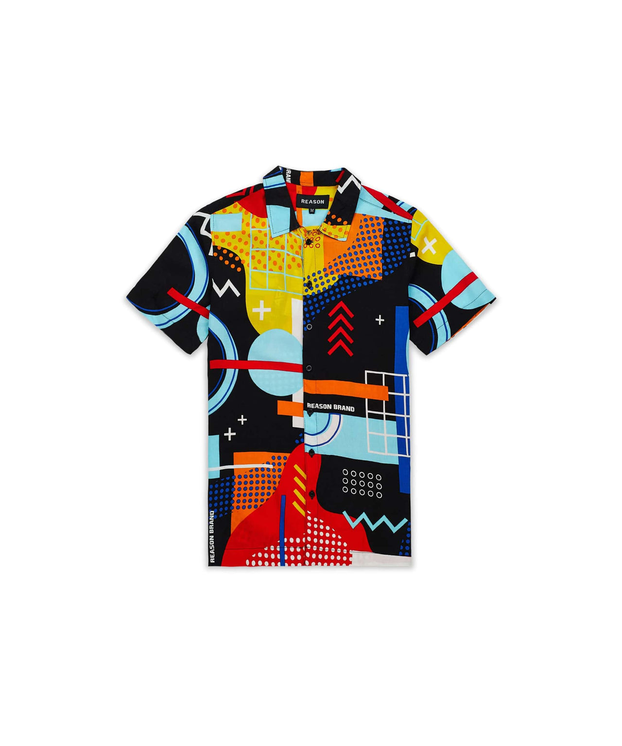 Retro Grid Viscose Button-Down Short Sleeve Shirt