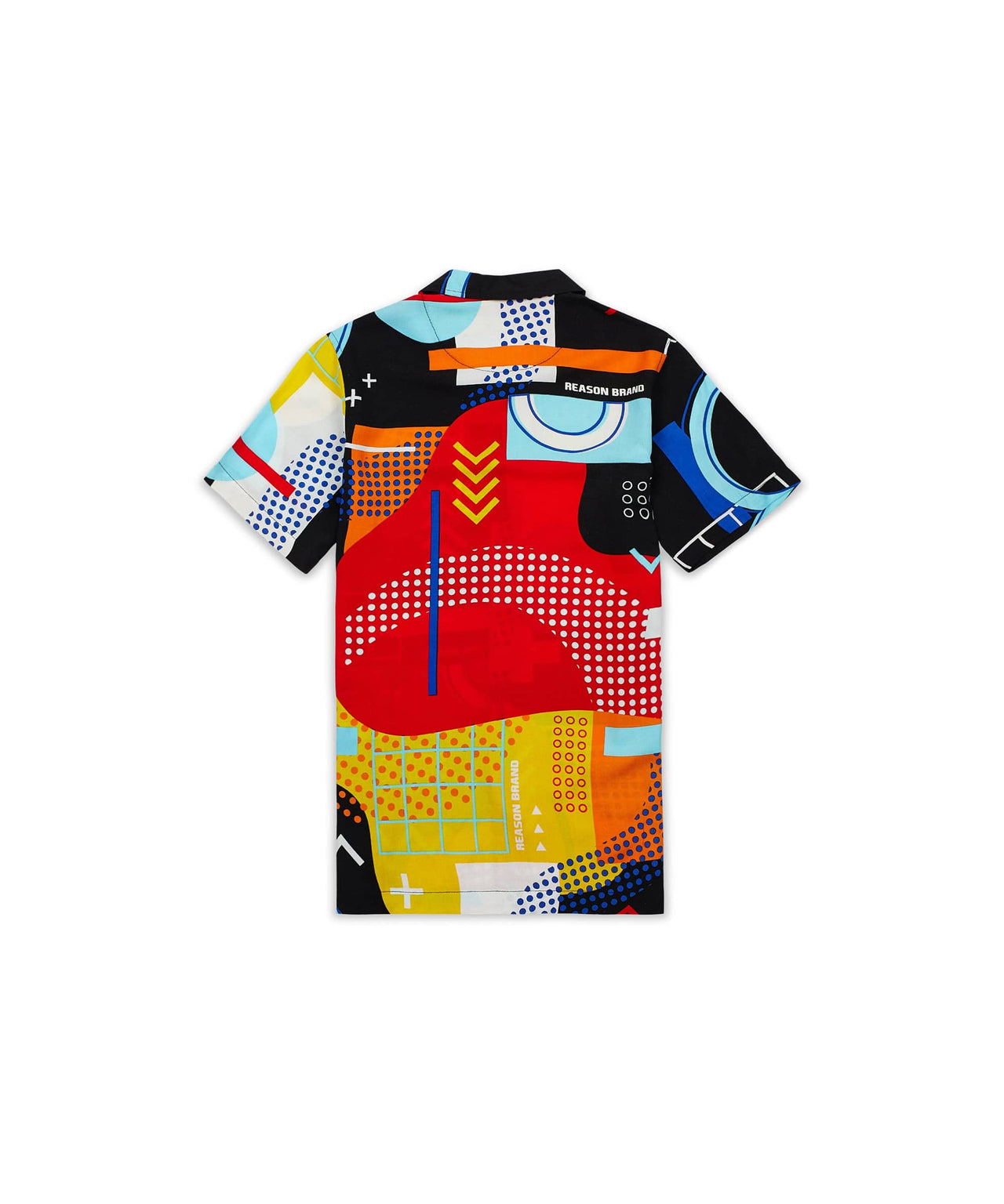Retro Grid Viscose Button-Down Short Sleeve Shirt