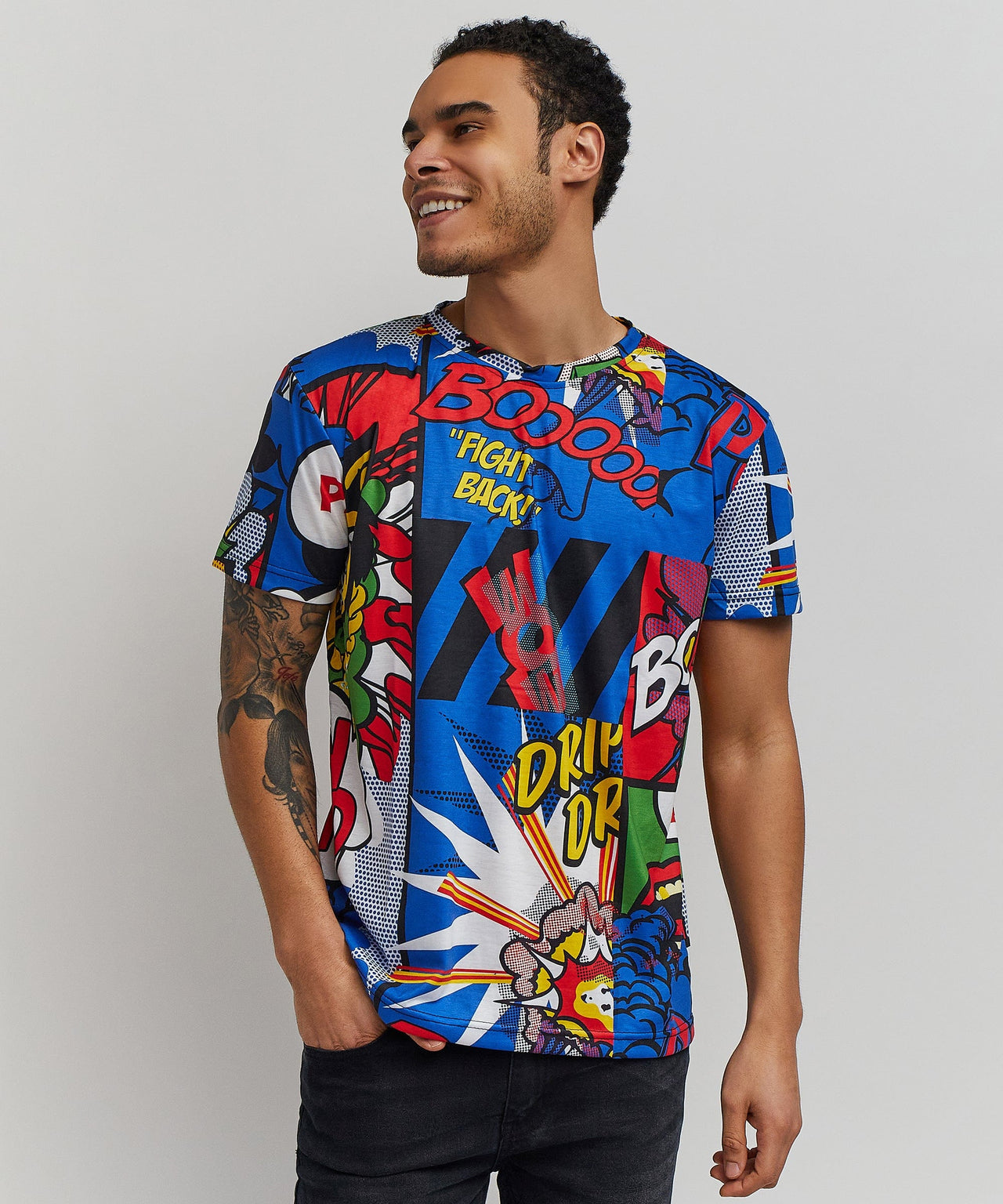 Money Drip All-Over Print Short Sleeve T-Shirt - Multicolor