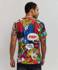 Thumbnail for Money Drip All-Over Print Short Sleeve T-Shirt - Multicolor