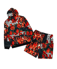 Thumbnail for Fire Hoodie Shorts Set