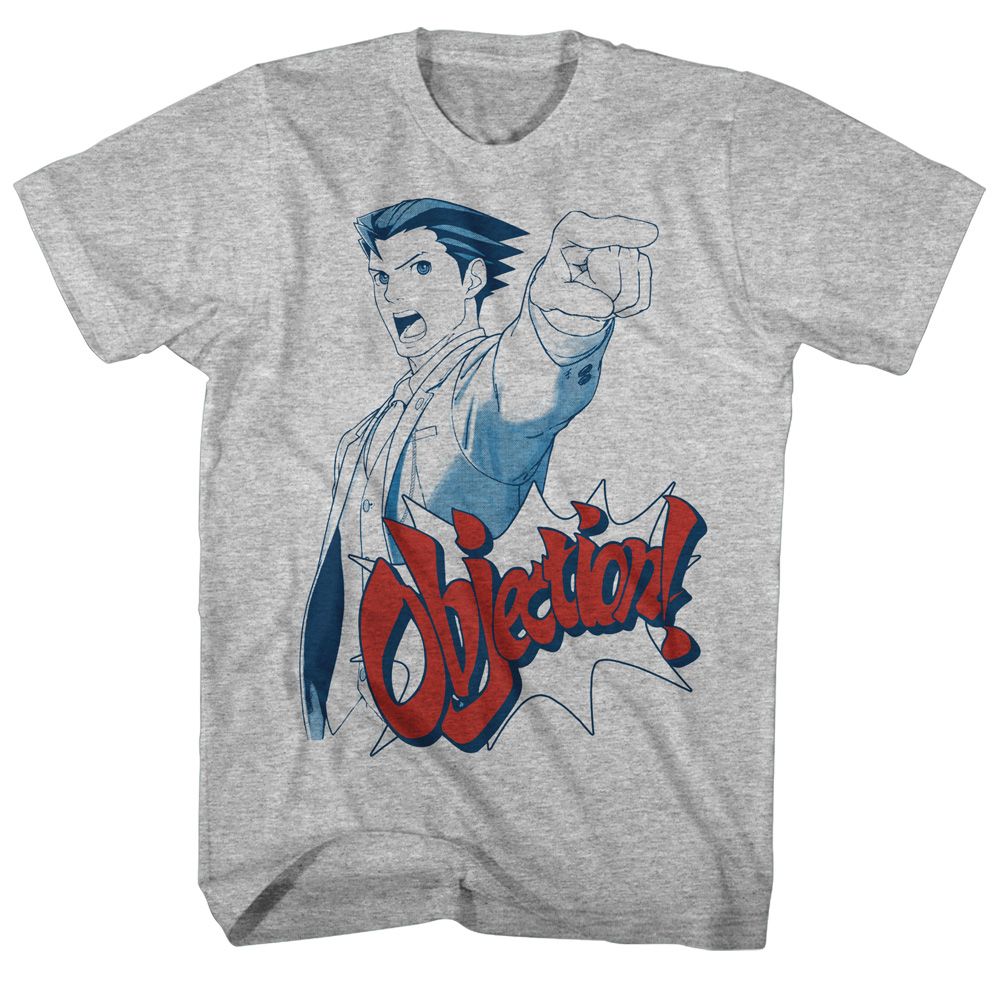 ACE ATTORNEY-OBJECTION-GRAY HEATHER ADULT S/S TSHIRT