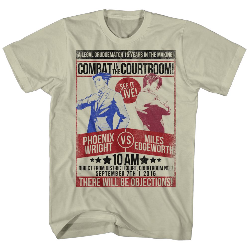 ACE ATTORNEY-FIGHT-KHAKI HEATHER ADULT S/S TSHIRT