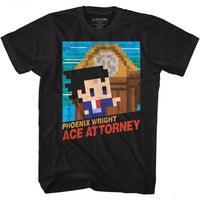 Thumbnail for ACE ATTORNEY-8BIT COVER-BLACK ADULT S/S TSHIRT