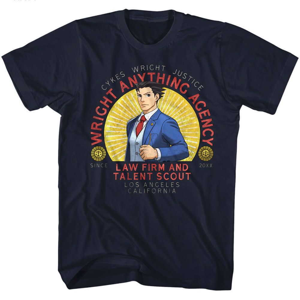 ACE ATTORNEY-WRIGHT ANYTHING-NAVY ADULT S/S TSHIRT
