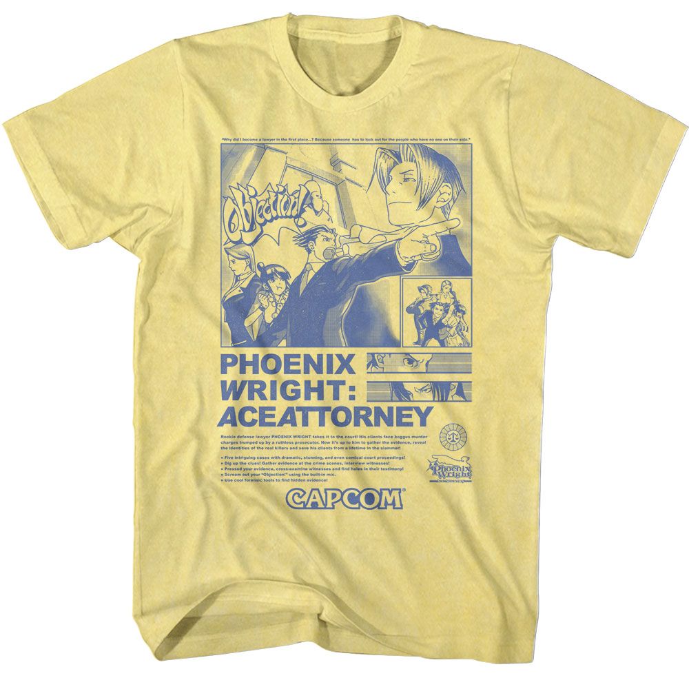 ACE ATTORNEY-PRINT AD-YELLOW HEATHER ADULT S/S TSHIRT