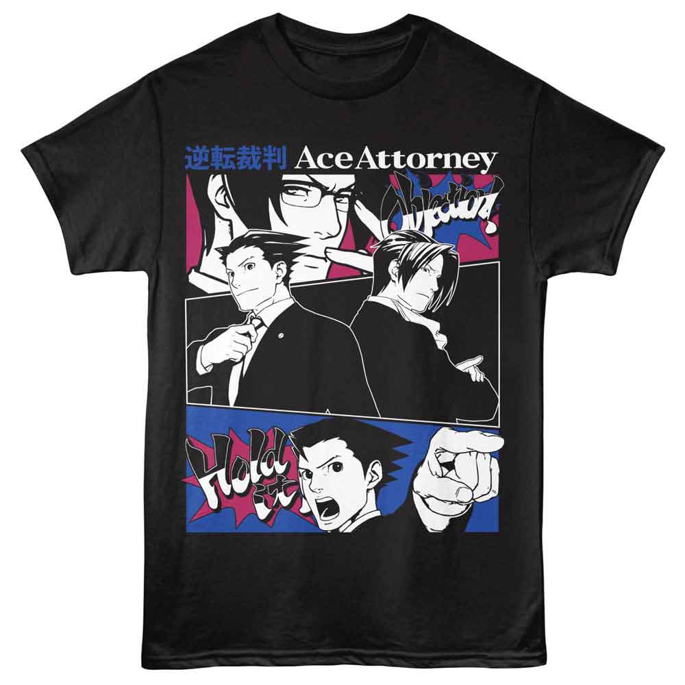 ACE ATTORNEY-ACE ATTORNEY PHOENIX AND MILES-BLACK ADULT S/S TSHIRT