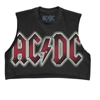 Thumbnail for ACDC COLOR GLOW BLACK CROP JUNIORS TSHIRT
