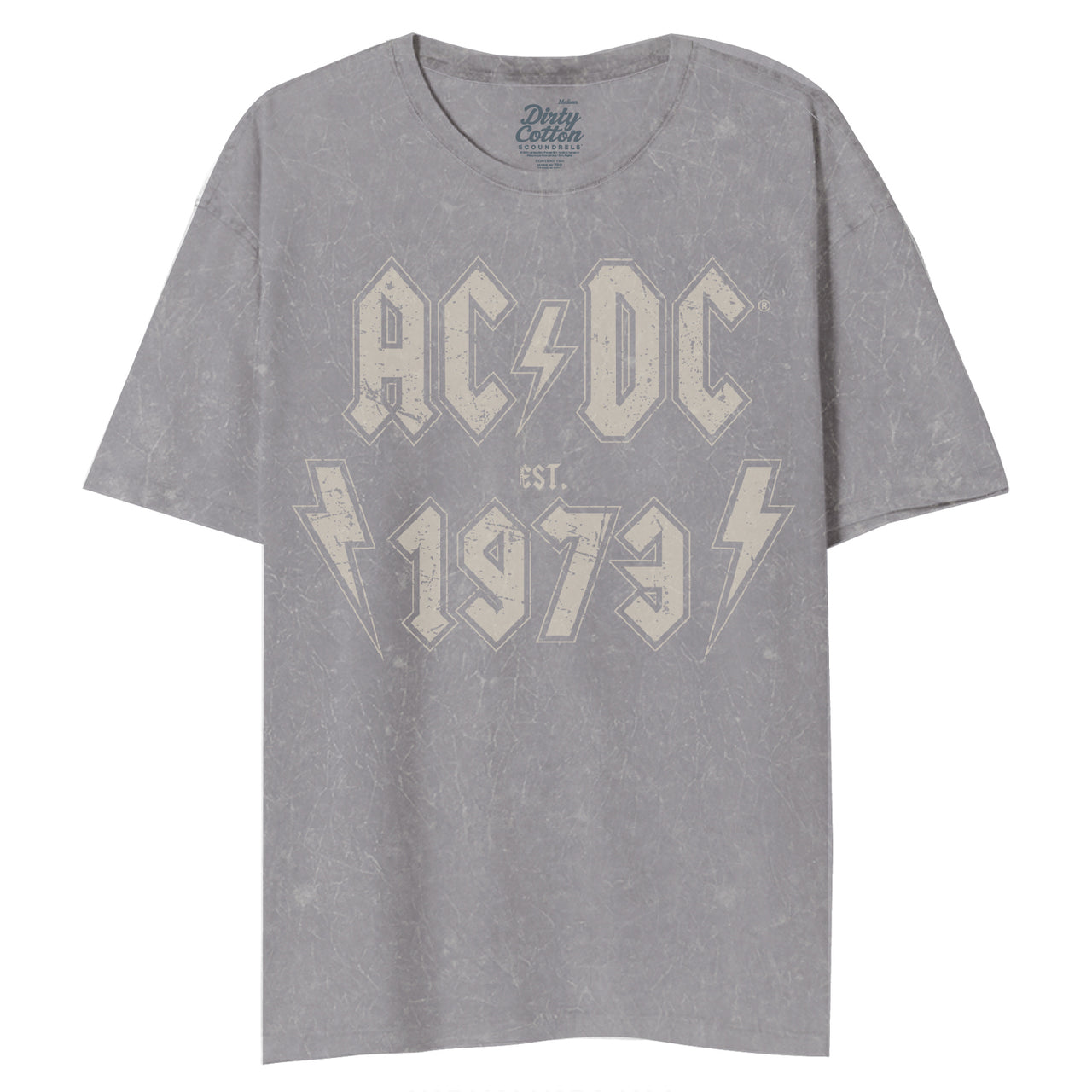 ACDC 1973 SILVER OVERSIZED JUNIORS TEE