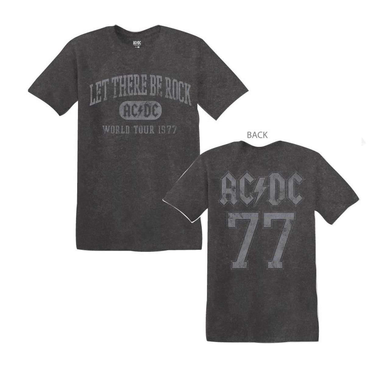 ACDC WORLD TOUR 77 PIGMENT BLACK S/S UNISEX TSHIRT