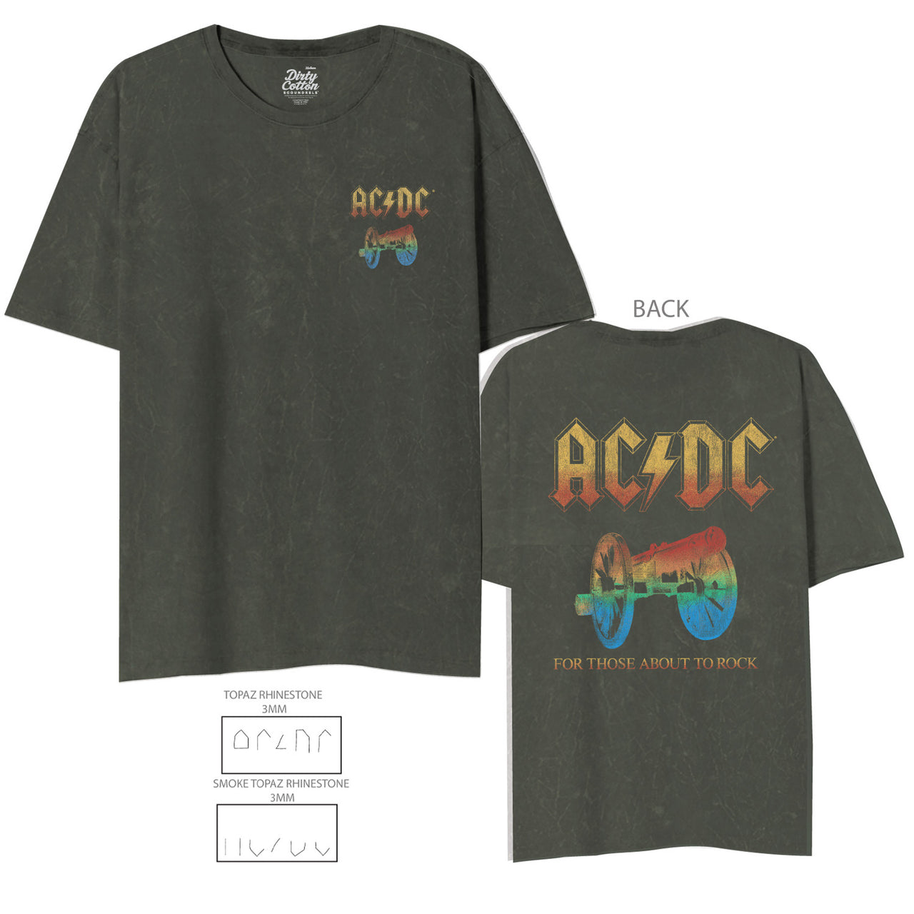 ACDC CANNON FODDER STONE GRAY UNISEX TEE