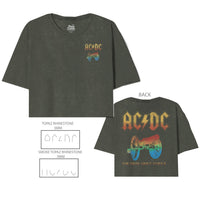 Thumbnail for ACDC CANNON FODDER STONE GRAY OVERSIZED CROP TEE