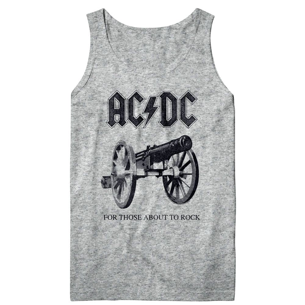 ACDC-ABOUT TO ROCK AGAIN-GRAY HEATHER ADULT TANK