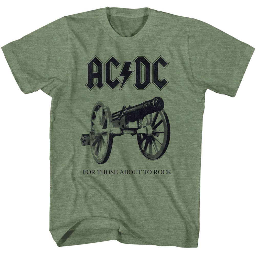 ACDC-ACDC ABOUT TO ROCK AGAIN-MILITARY GREEN HEATHER ADULT S/S TSHIRT