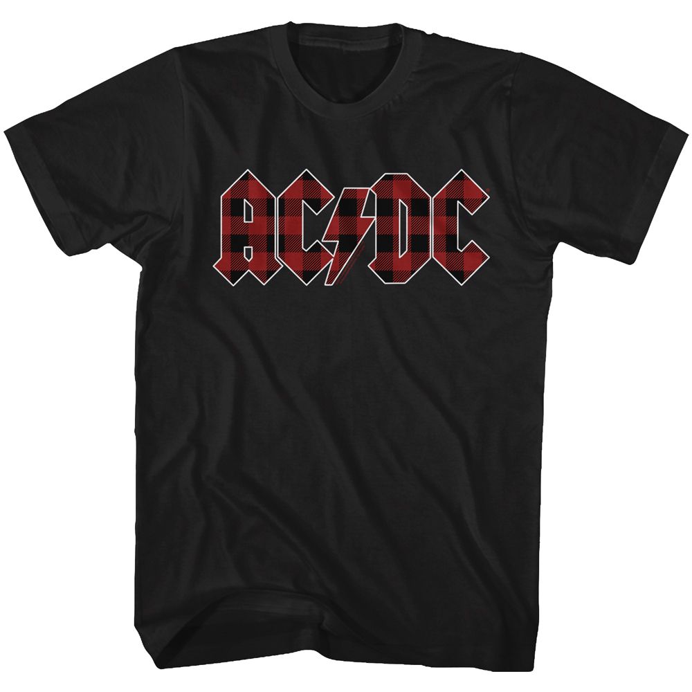 ACDC-BACK IN PLAID-BLACK ADULT S/S TSHIRT