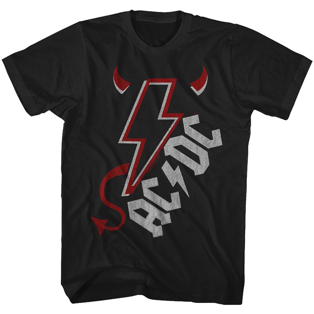 ACDC-HORNS AND TALL-BLACK ADULT S/S TSHIRT
