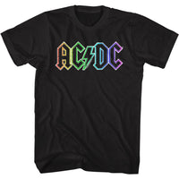 Thumbnail for ACDC-RAINBOW LOGO-BLACK ADULT S/S TSHIRT