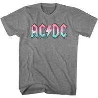 Thumbnail for ACDC-PASTEL GRADIENT LOGO-GRAPHITE HEATHER ADULT S/S TSHIRT