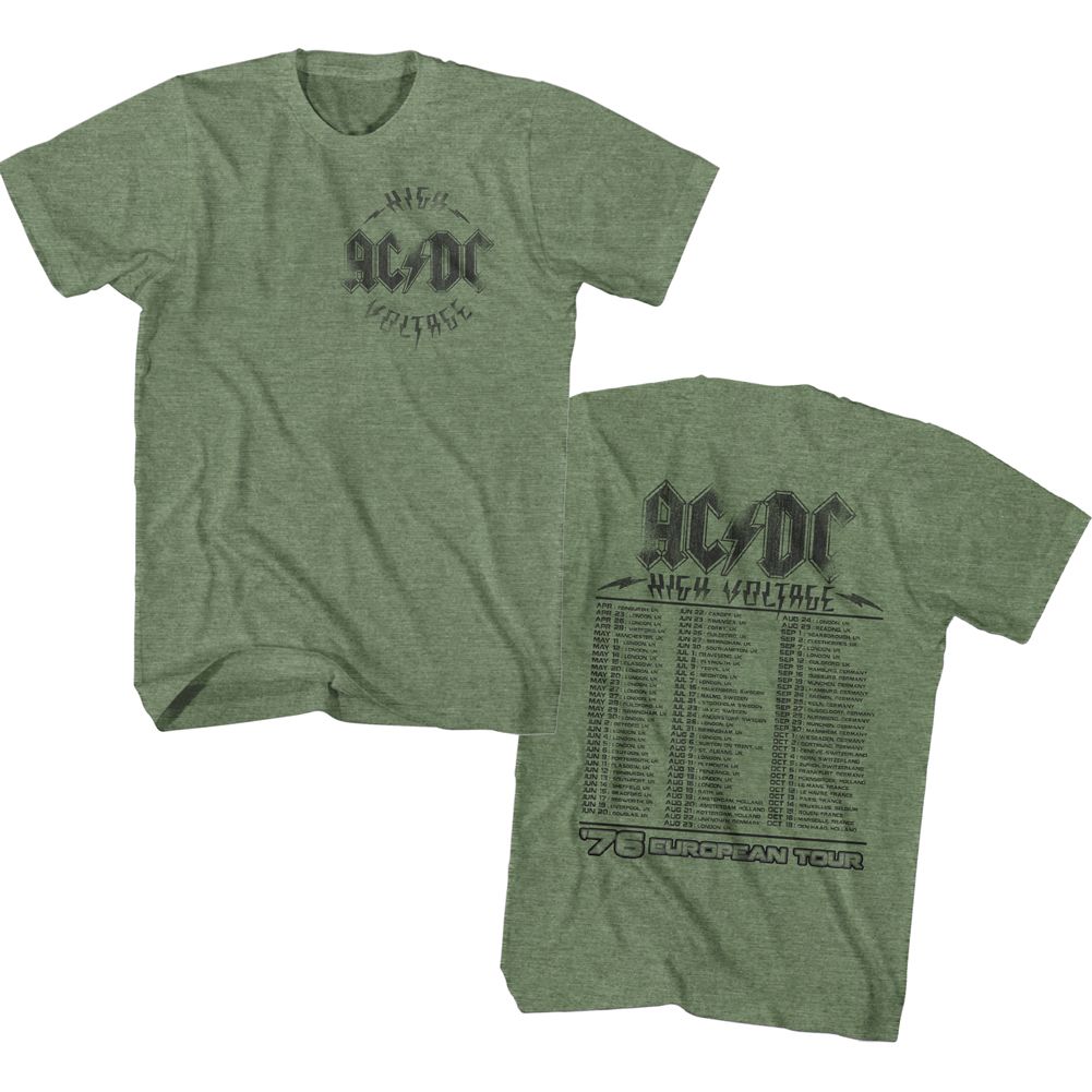 ACDC-HV 76 TOUR-MILITARY GREEN HEATHER ADULT S/S TSHIRT